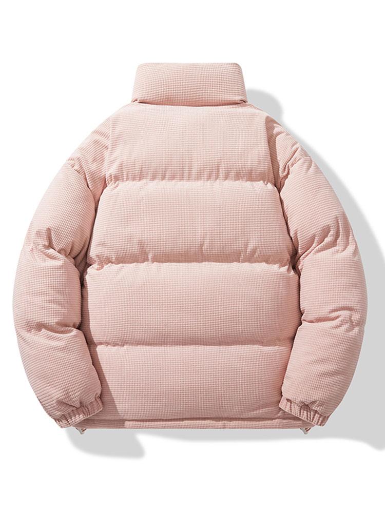 Corduroy Zip Up Puffer Coat