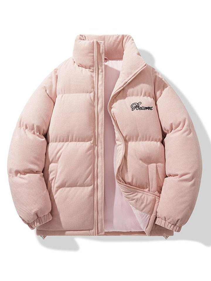 Corduroy Zip Up Puffer Coat