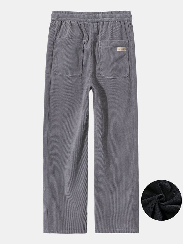 Polar Fleece Lined Straight Leg Corduroy Pants