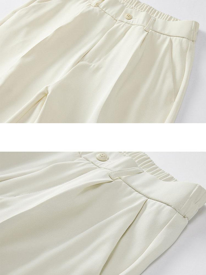 Slit Hem Pleated Trousers