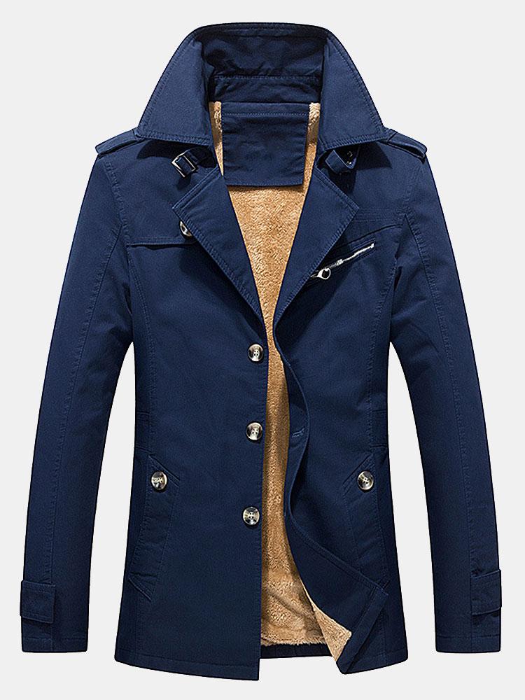Long Line Teddy Lined Chino Coat