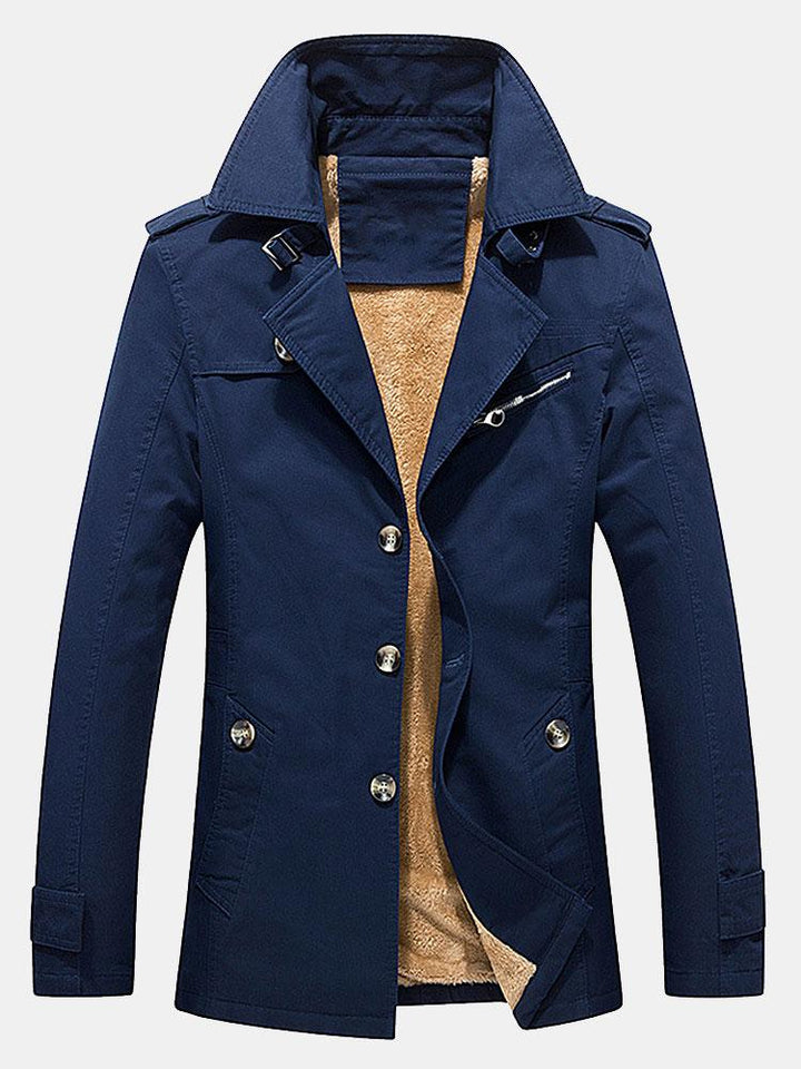 Long Line Teddy Lined Chino Coat