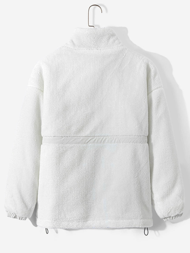 Quilted Lined Teddy Fleece Zip Up Coat