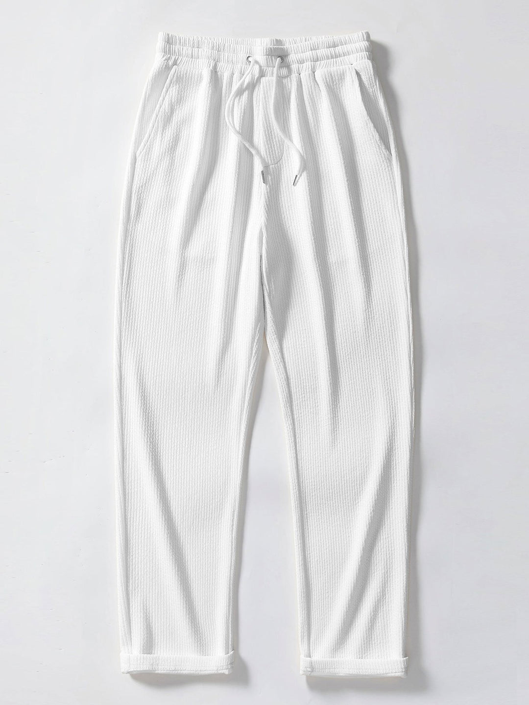 Short Sleeve Jacquard Polo &amp; Straight Leg Ribbed Pants