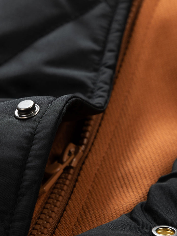 2 in 1 Quilted Hooded Baseball Jacket