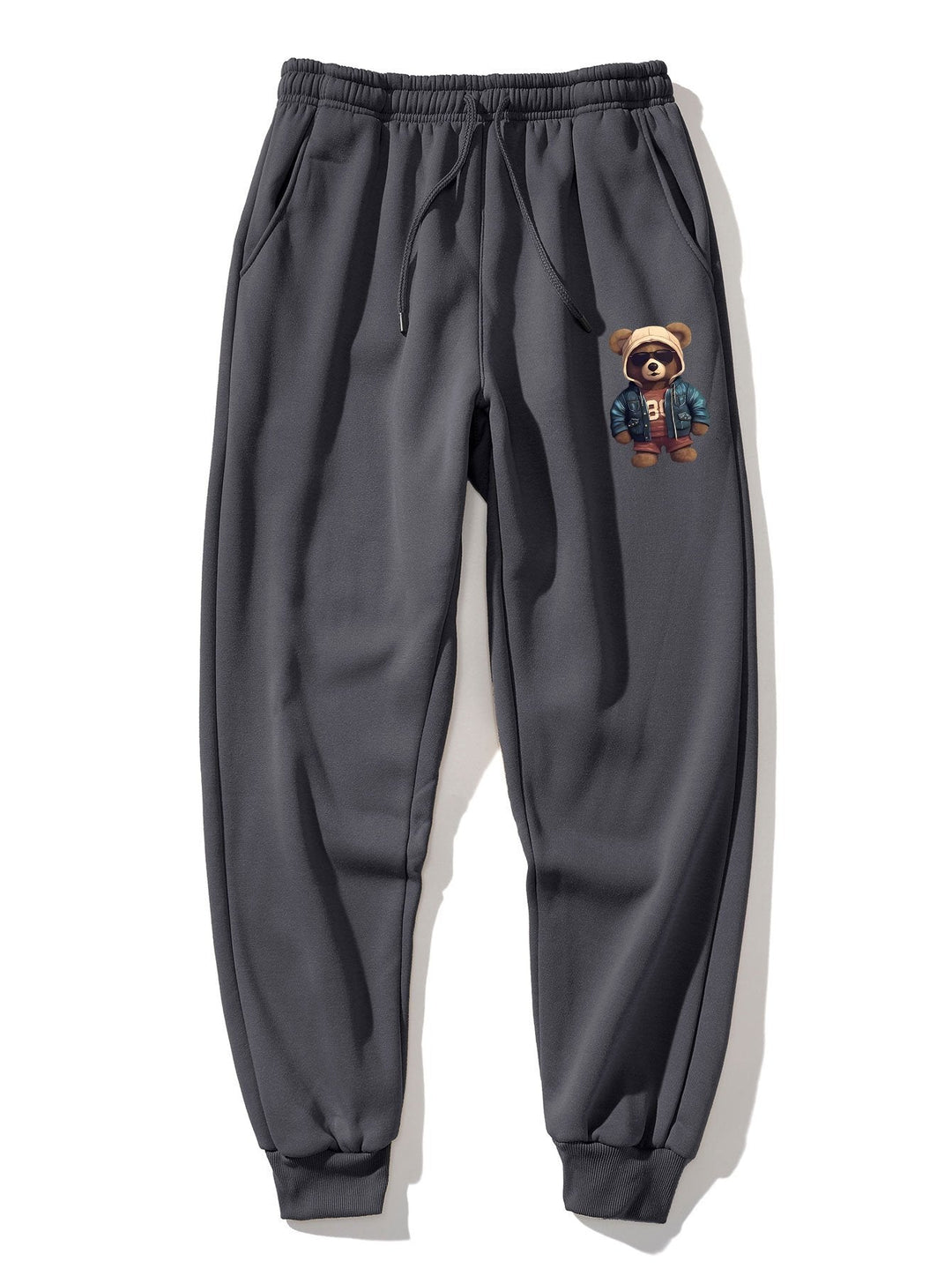 Bear In Leather Jacket Print Jogger Pants
