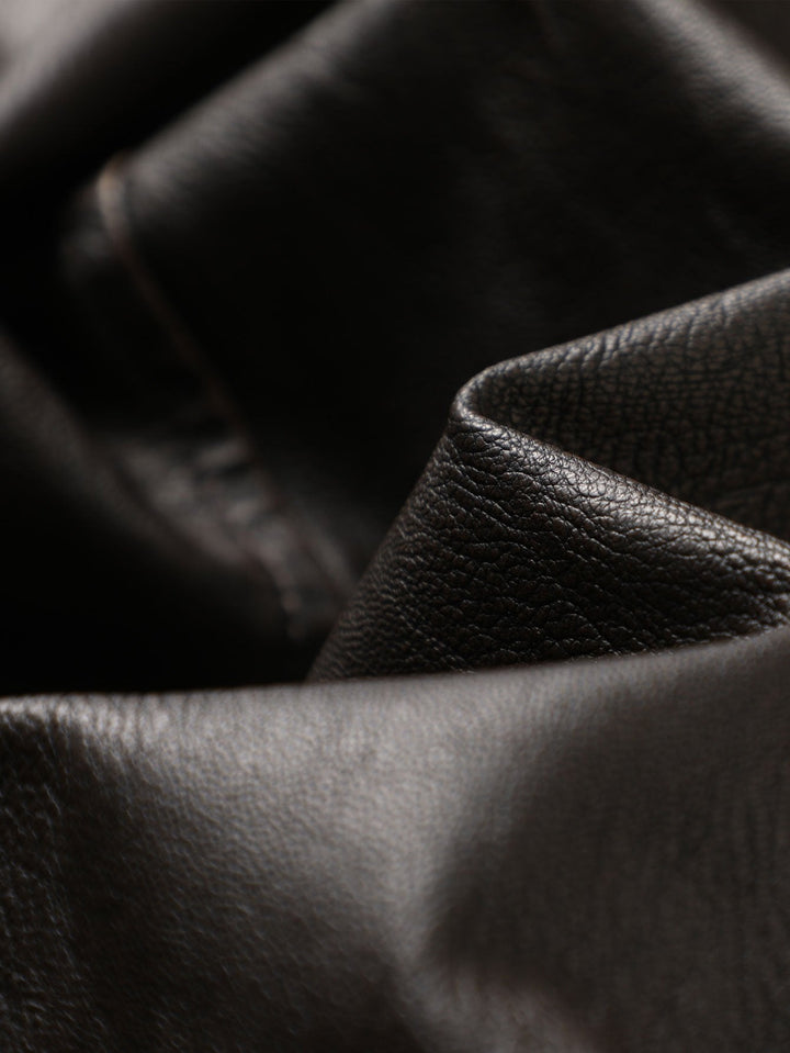 Long Lined Faux Fur Lined PU Leather Overcoat