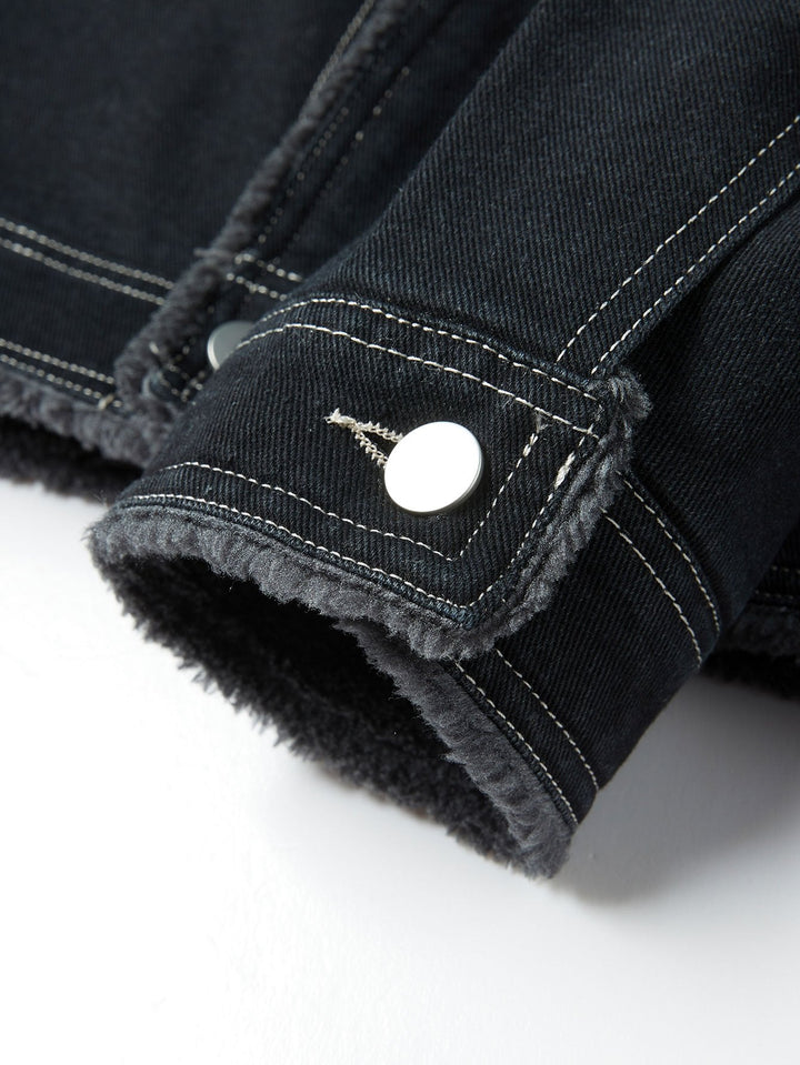 Denim Borg Lined Utility Jacket