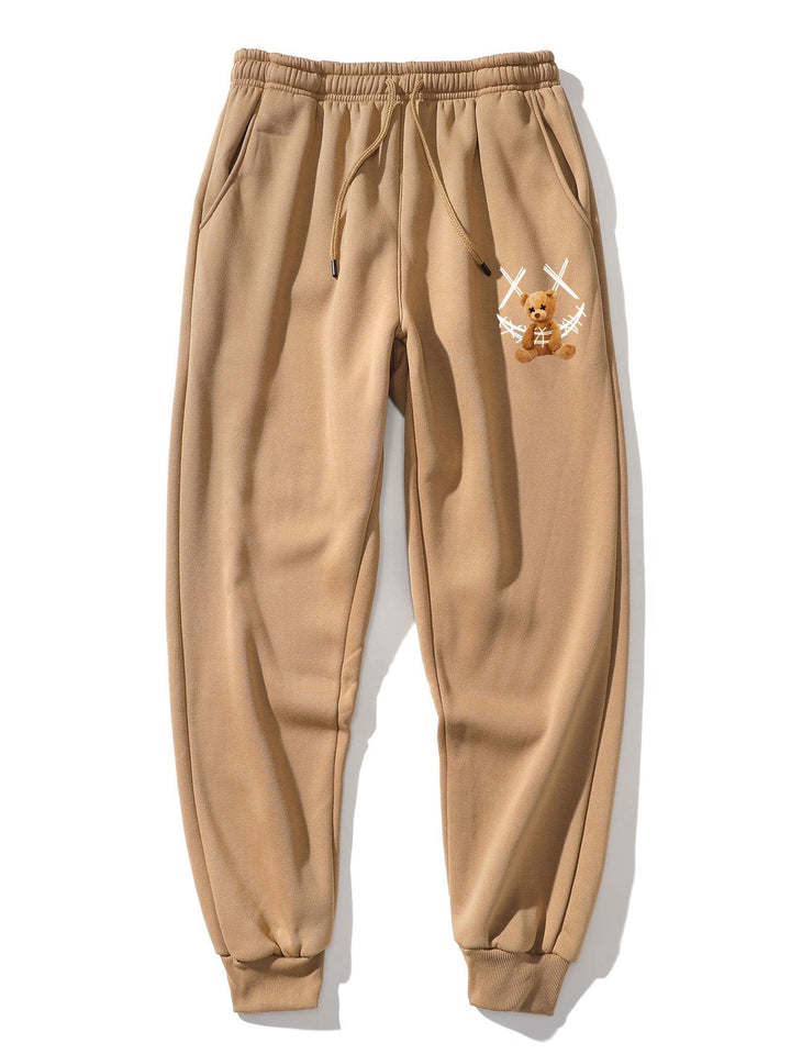 Graffiti Smiley Bear Print Jogger Pants