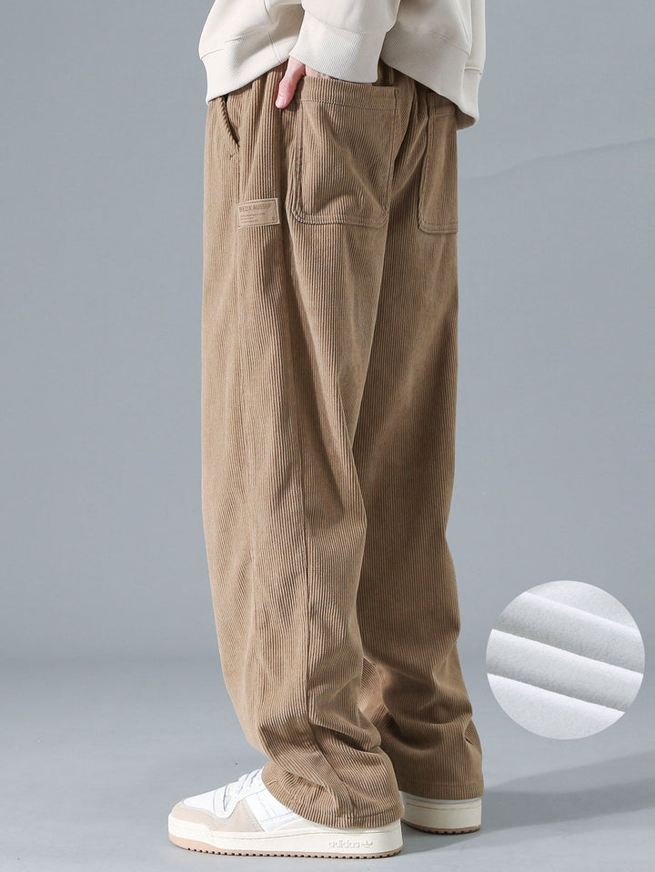 Polar Fleece Lined Straight Leg Corduroy Pants