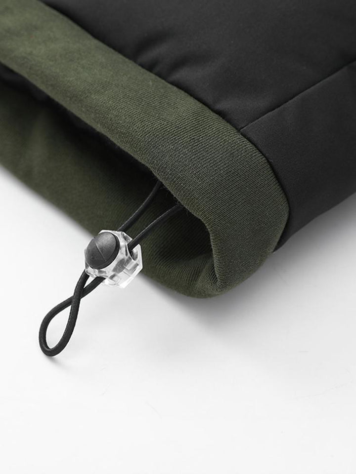 Contrast Zip Up Hooded Puffer Coat