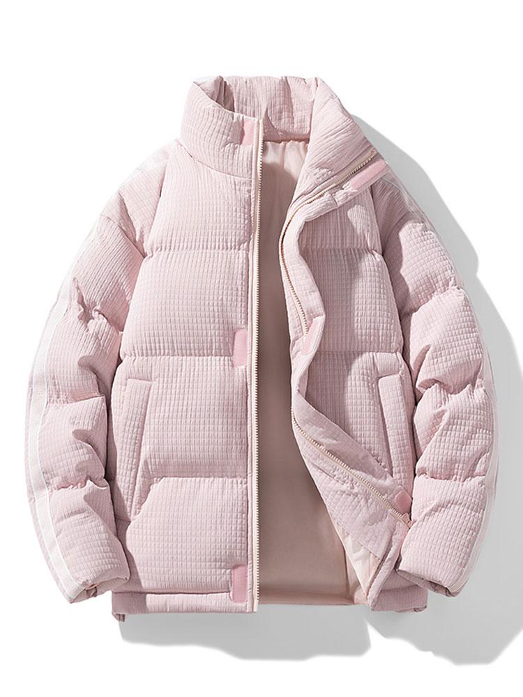 Waffle Zip Up Puffer Coat