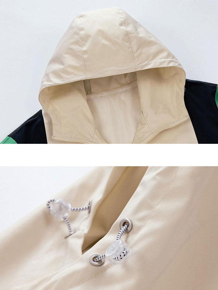 Relax Fit Color Block Hooded Windbreaker