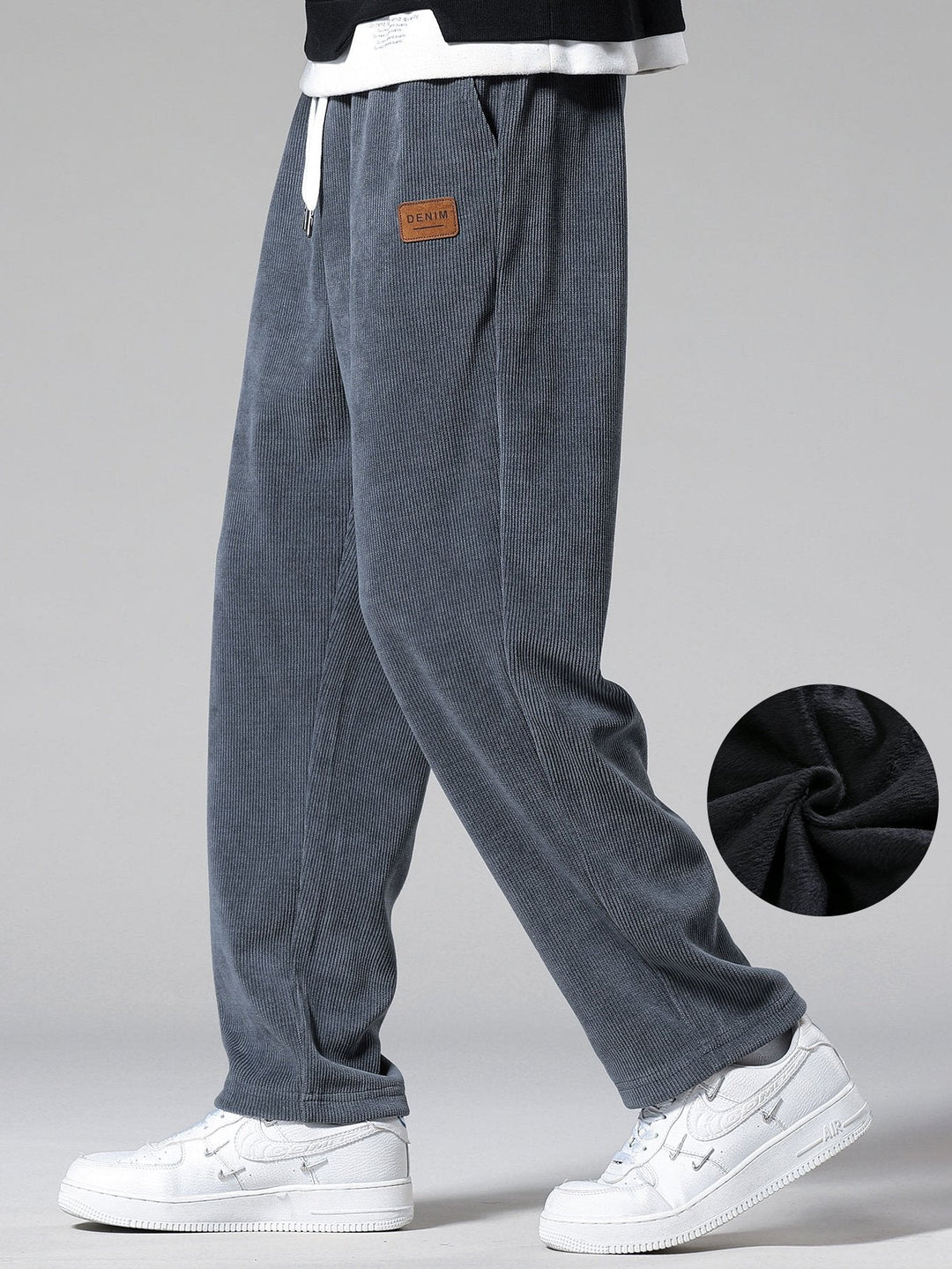 Polar Fleece Lined Straight Leg Corduroy Pants