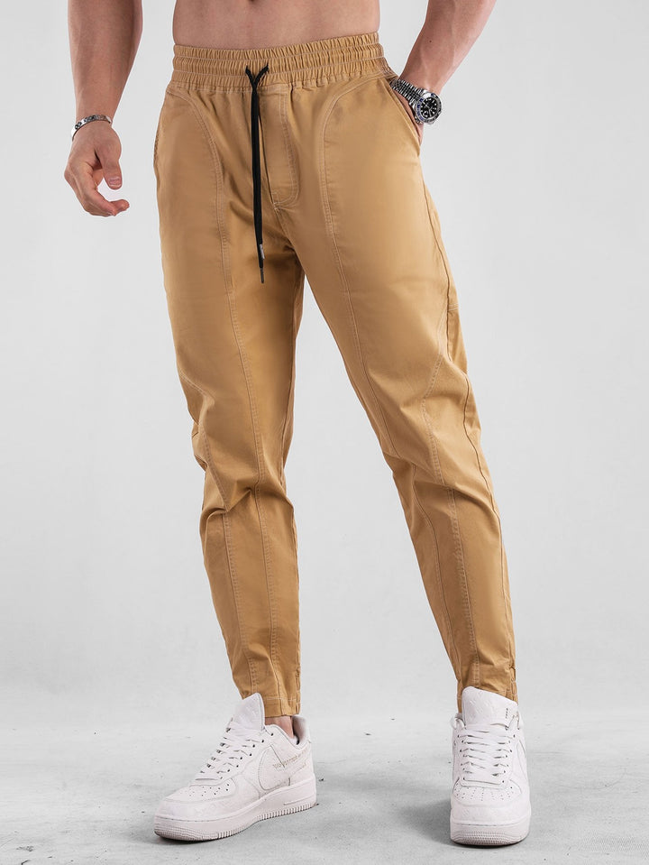 Contrast Stitching Chino Jogging Pants