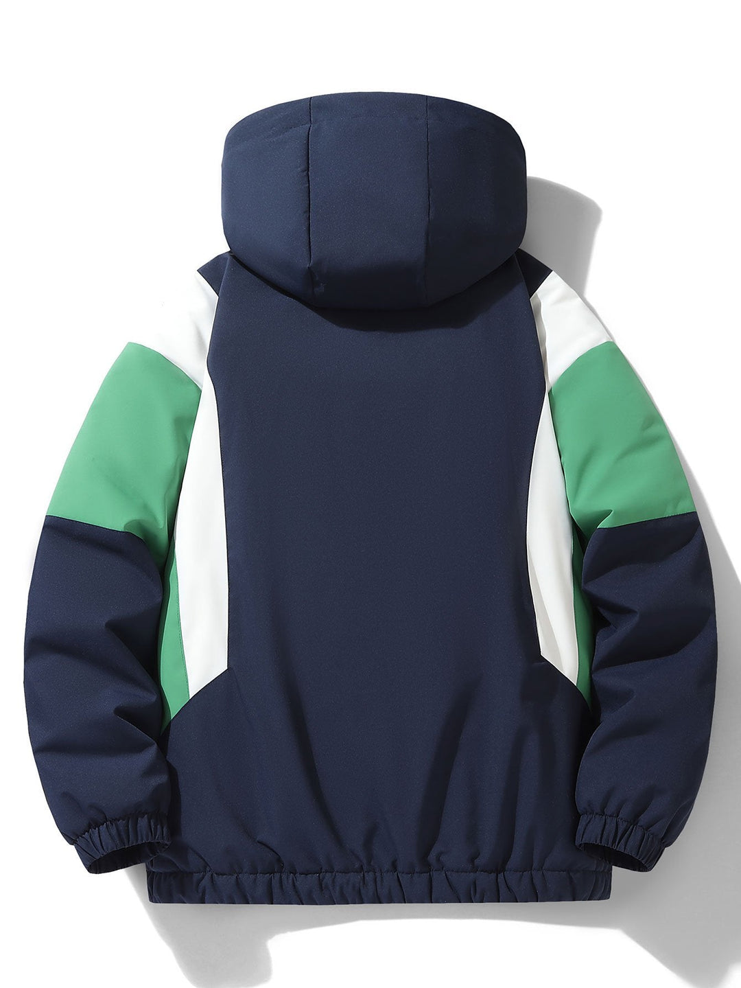 Teddy Fleece Lined Color Block Hooded Windbreaker