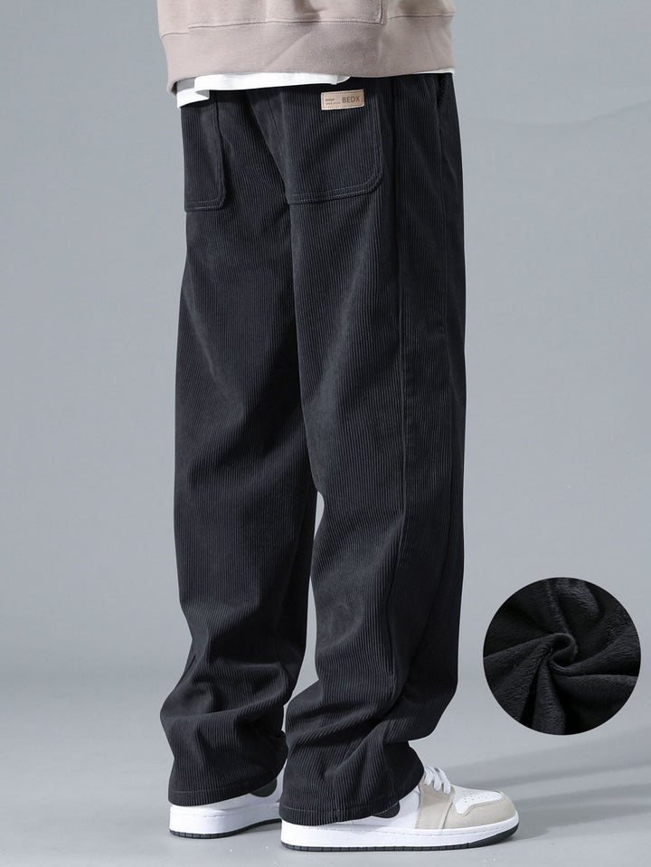 Polar Fleece Lined Straight Leg Corduroy Pants
