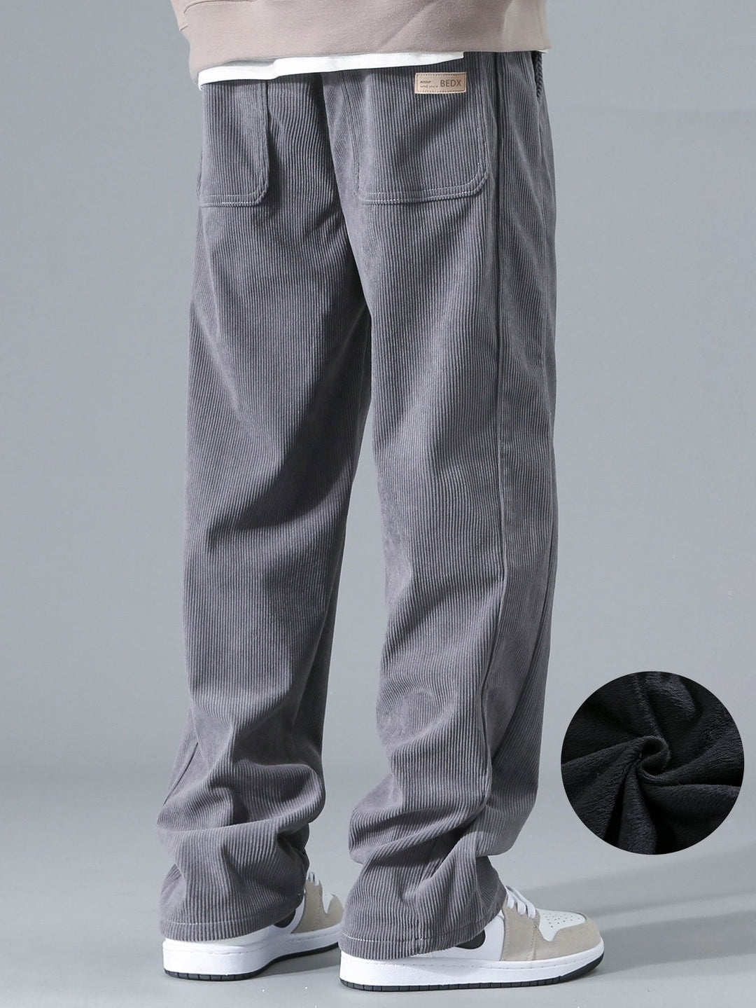 Polar Fleece Lined Straight Leg Corduroy Pants