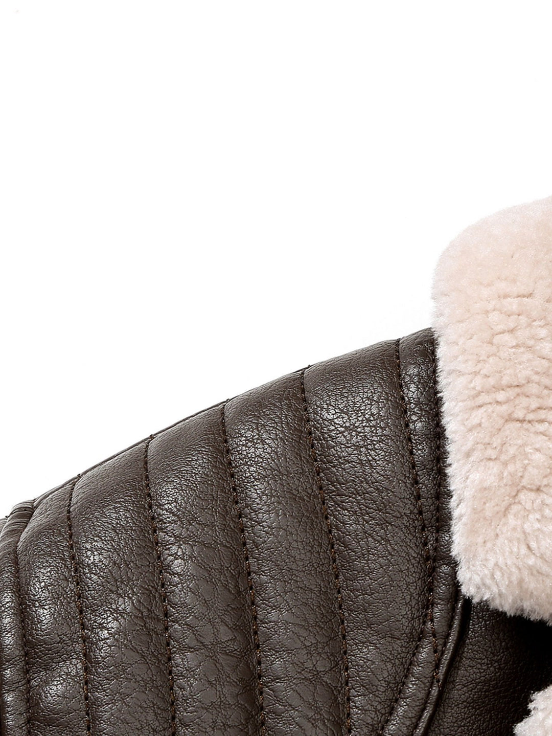 Faux Fur Lined PU Leather Blazer