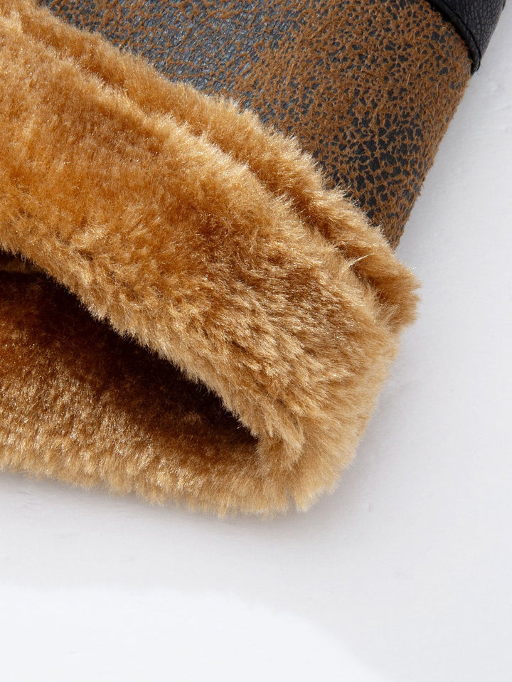 Faux Fur Lined Suede Jacket