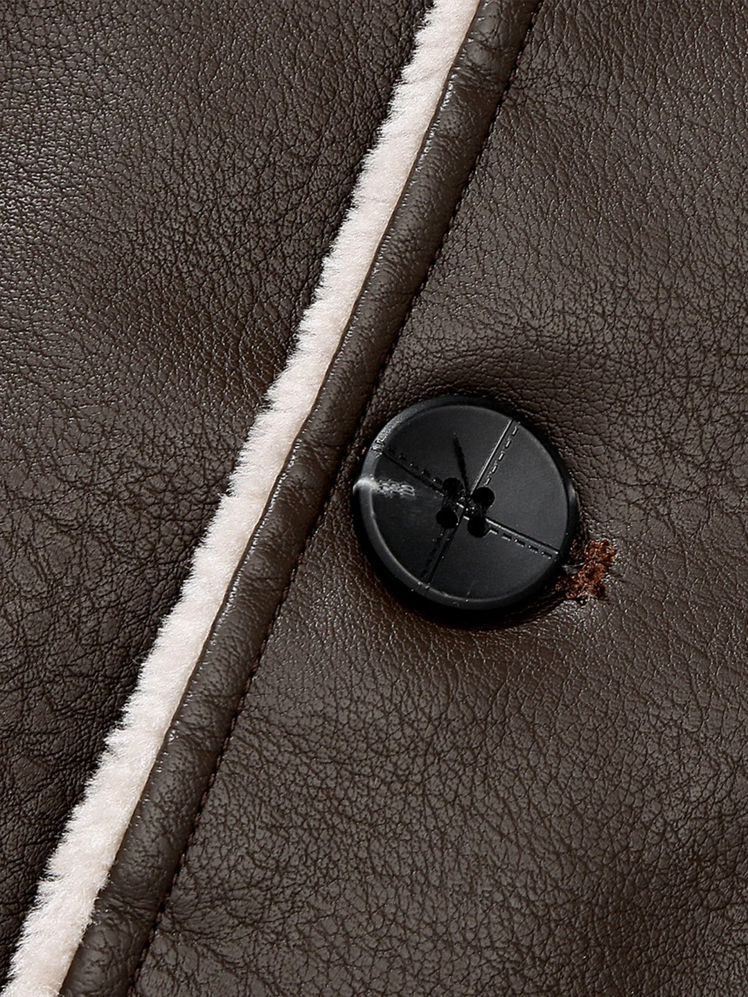 Faux Fur Lined PU Leather Blazer