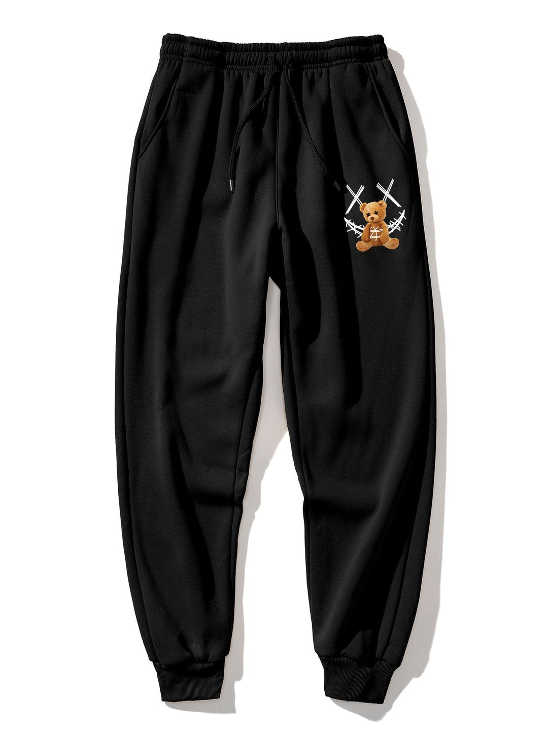 Graffiti Smiley Bear Print Jogger Pants