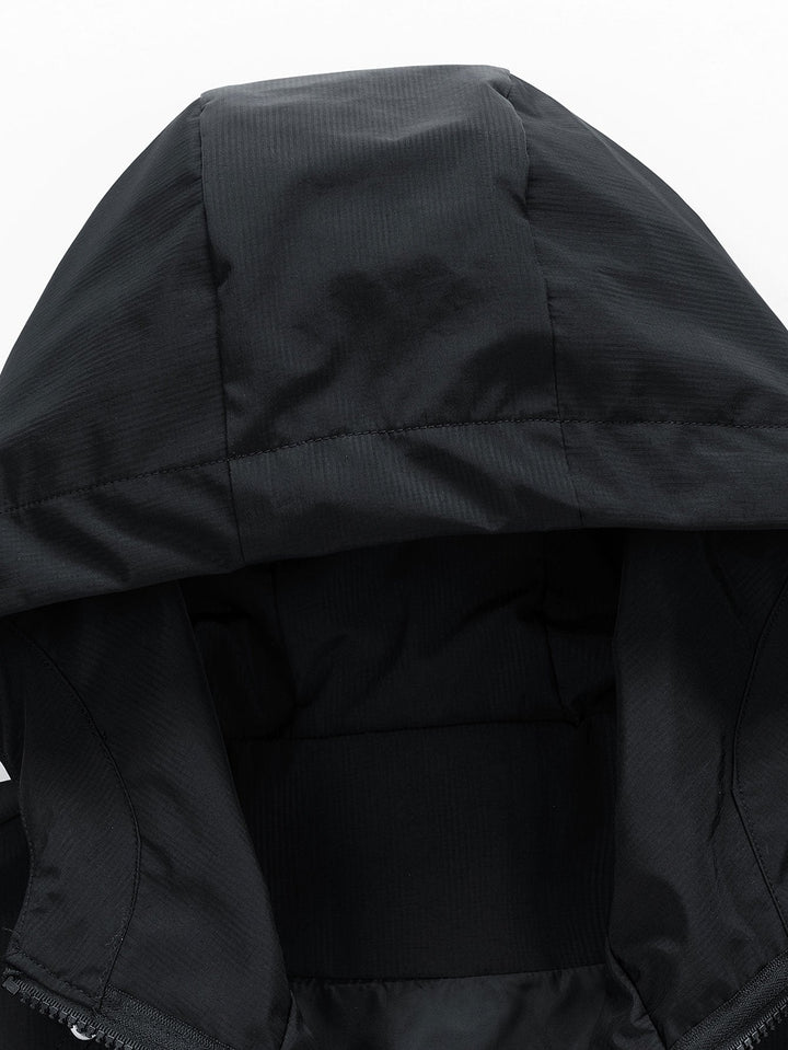 Quarter-Zip Nylon Hooded Windbreaker