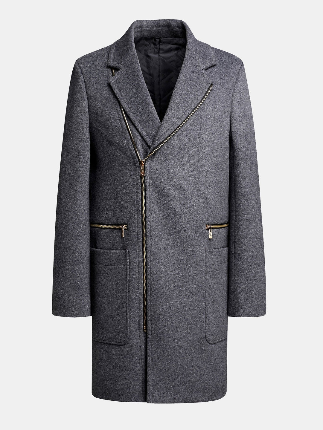 Long Line Wool Blended Overcoat
