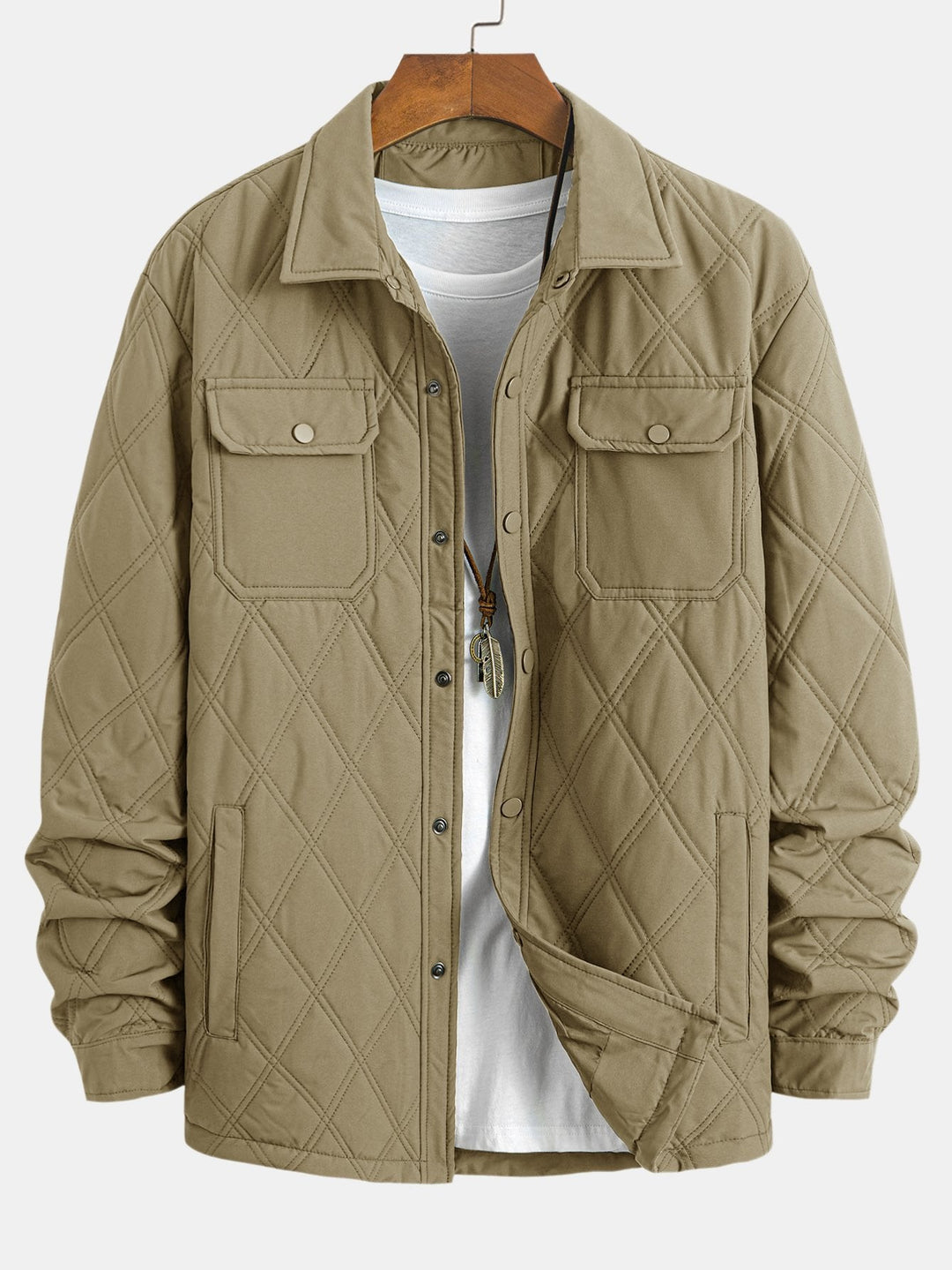 Quilted Button Up Overshirt