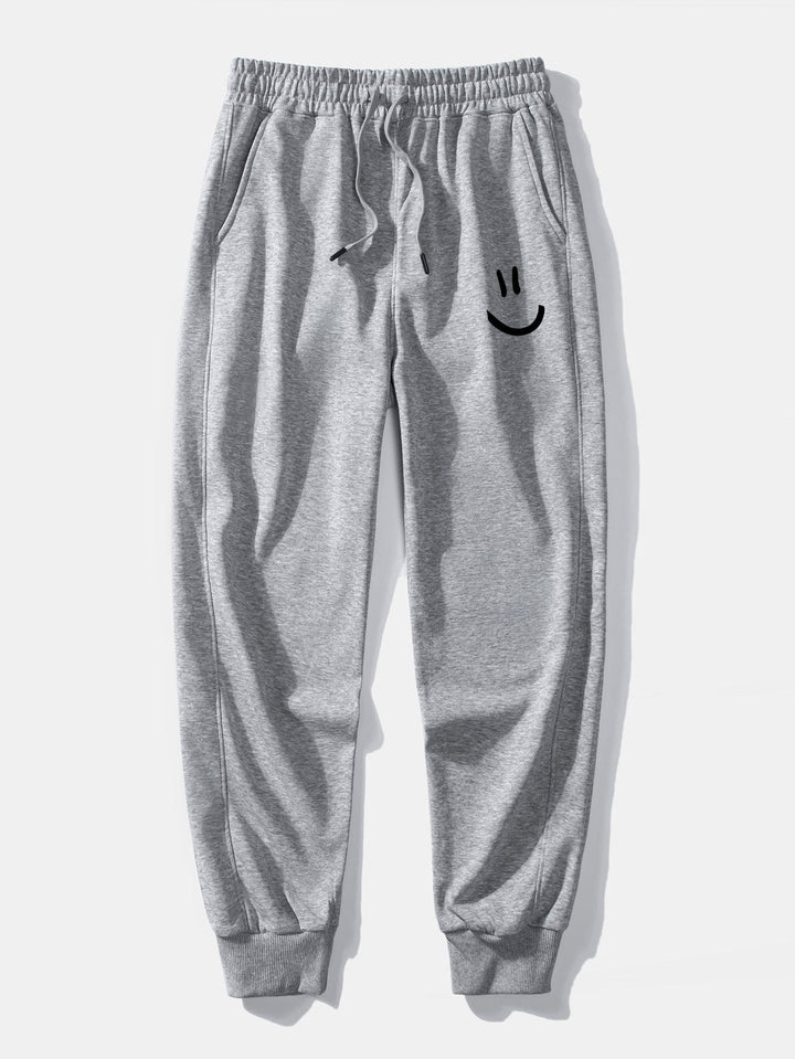 Smiley Face Print Jogging Pants