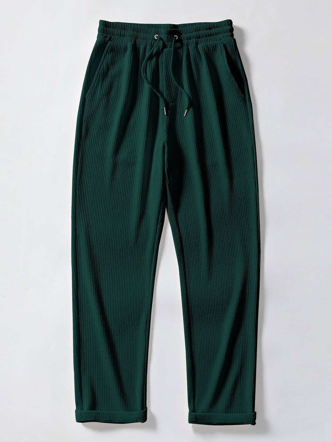 Short Sleeved V-Neck Ribbed Polo &amp; Straight Leg Ribbed Pants