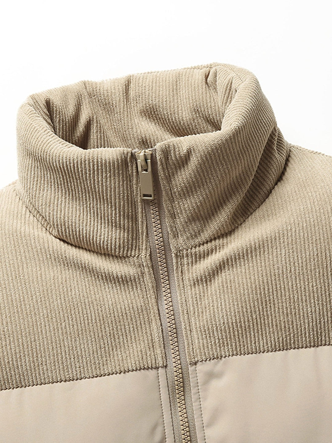 Corduroy Patchwork Puffer Jacket