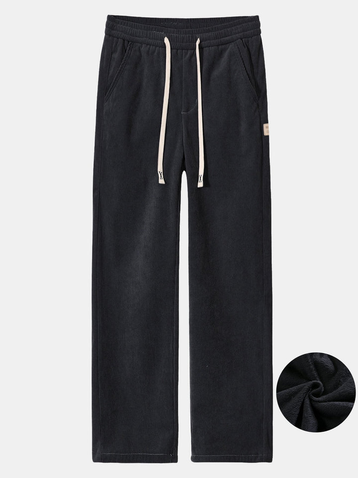 Polar Fleece Lined Straight Leg Corduroy Pants