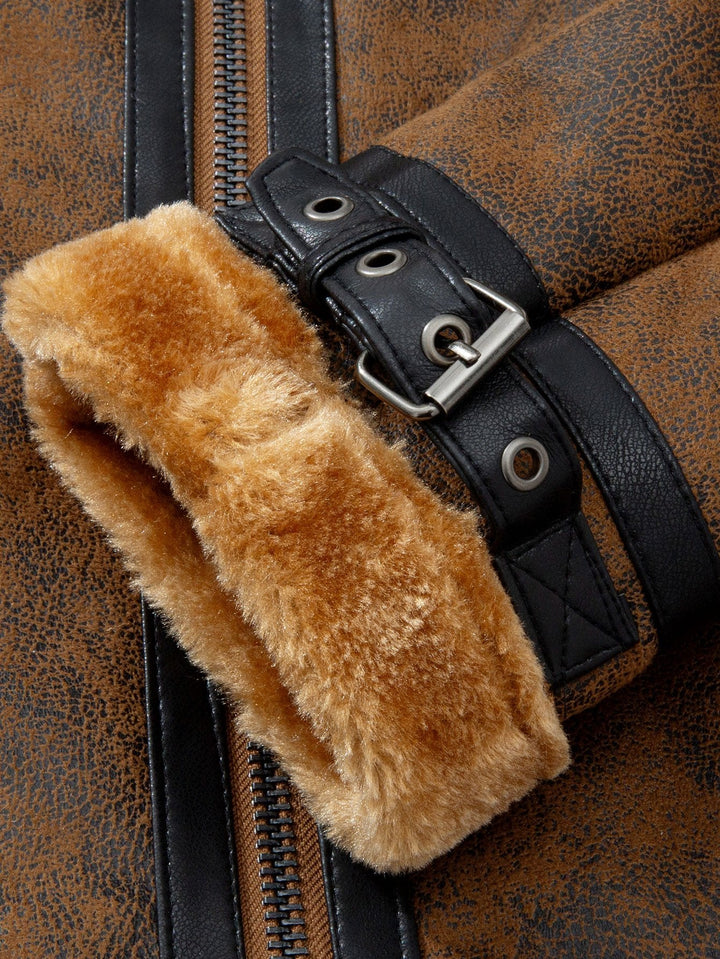Faux Fur Lined Suede Jacket