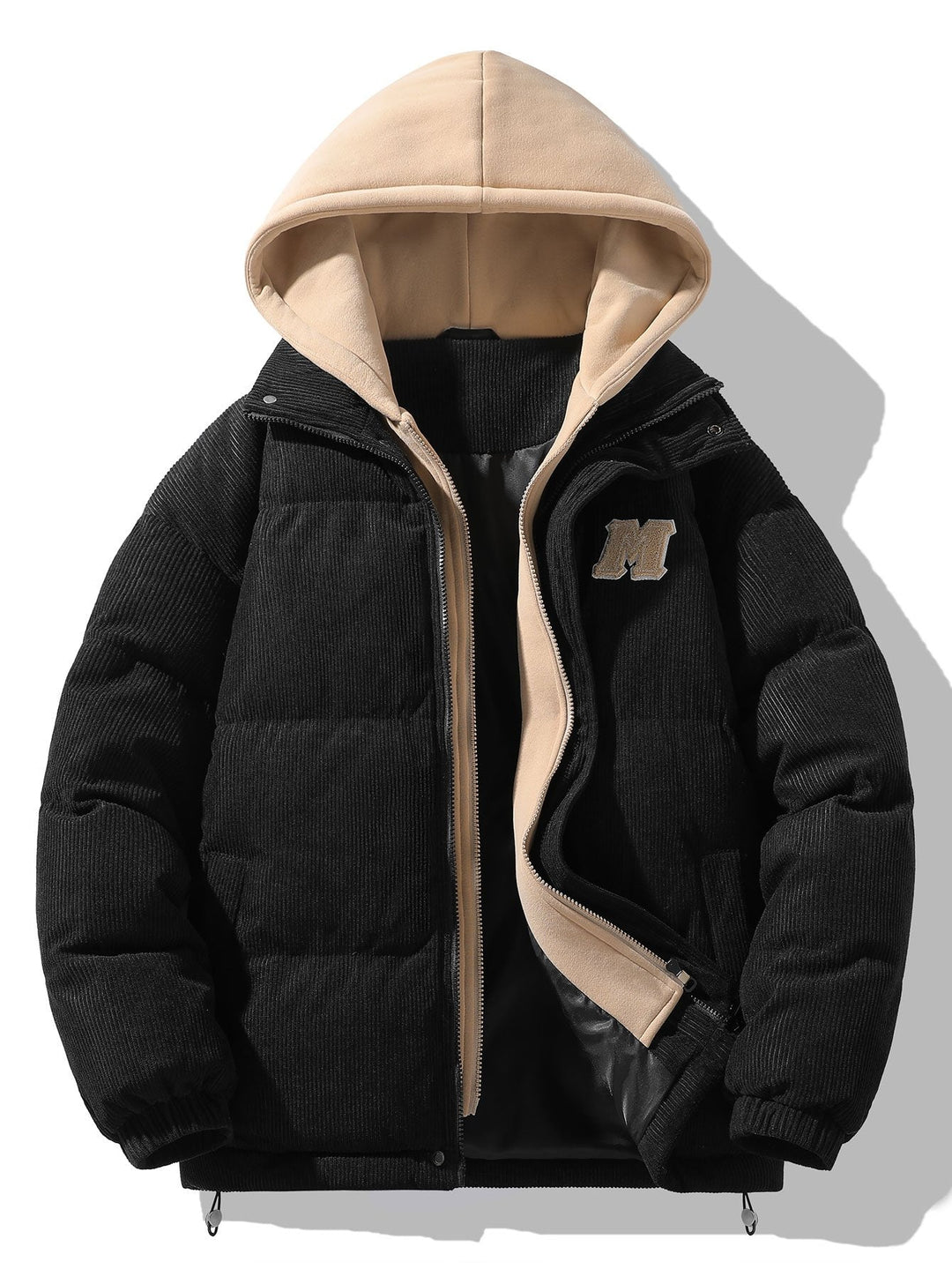 Corduroy Hooded Puffer Coat