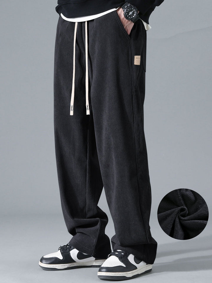 Polar Fleece Lined Straight Leg Corduroy Pants