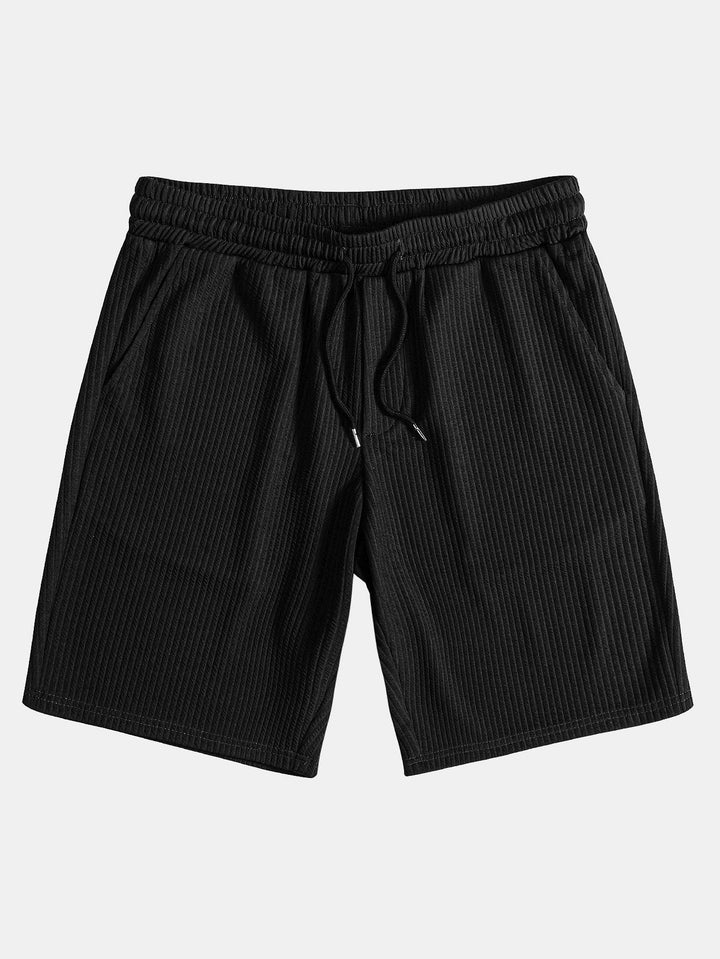 Muscle Fit Ribbed Half Zip Polo &amp; Shorts