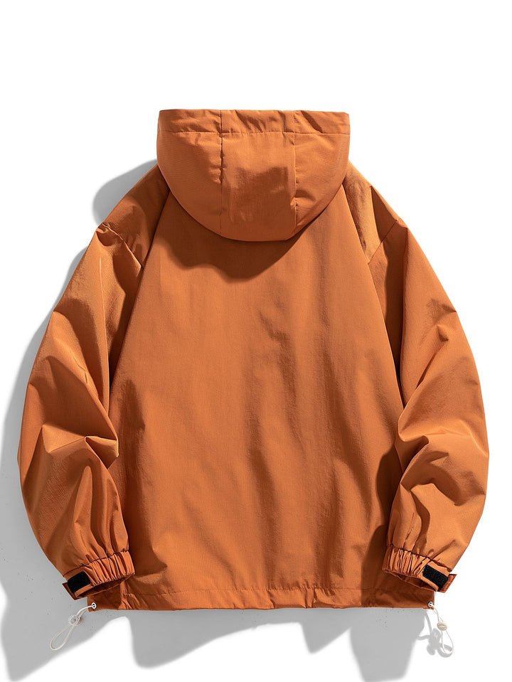 Quarter-Zip Nylon Hooded Windbreaker