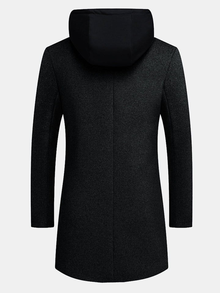 Detachable Hooded Woolen Overcoat