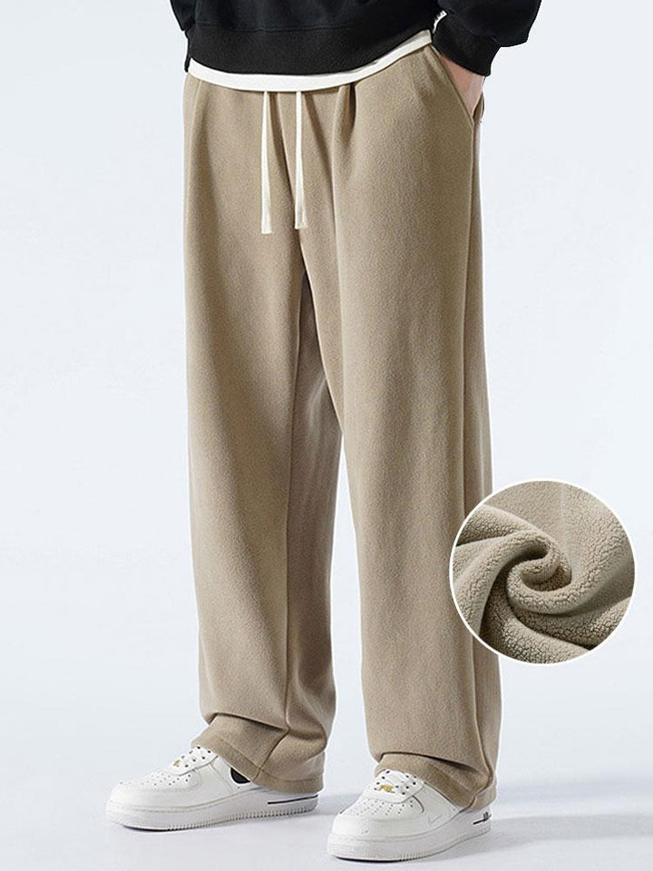 3 Pieces Polar Fleece Loose Fit Straight Leg Pants