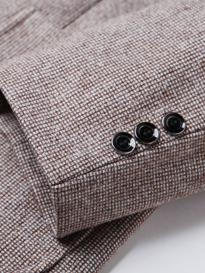 Wool Look Fine Check Blazer