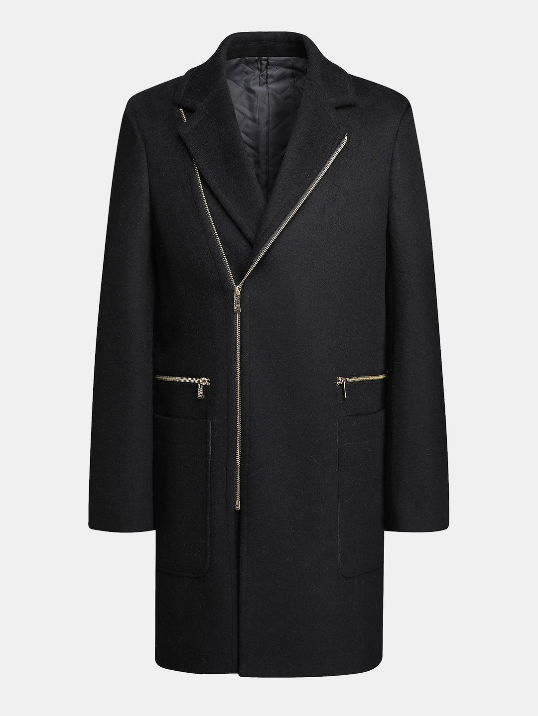 Long Line Wool Blended Overcoat