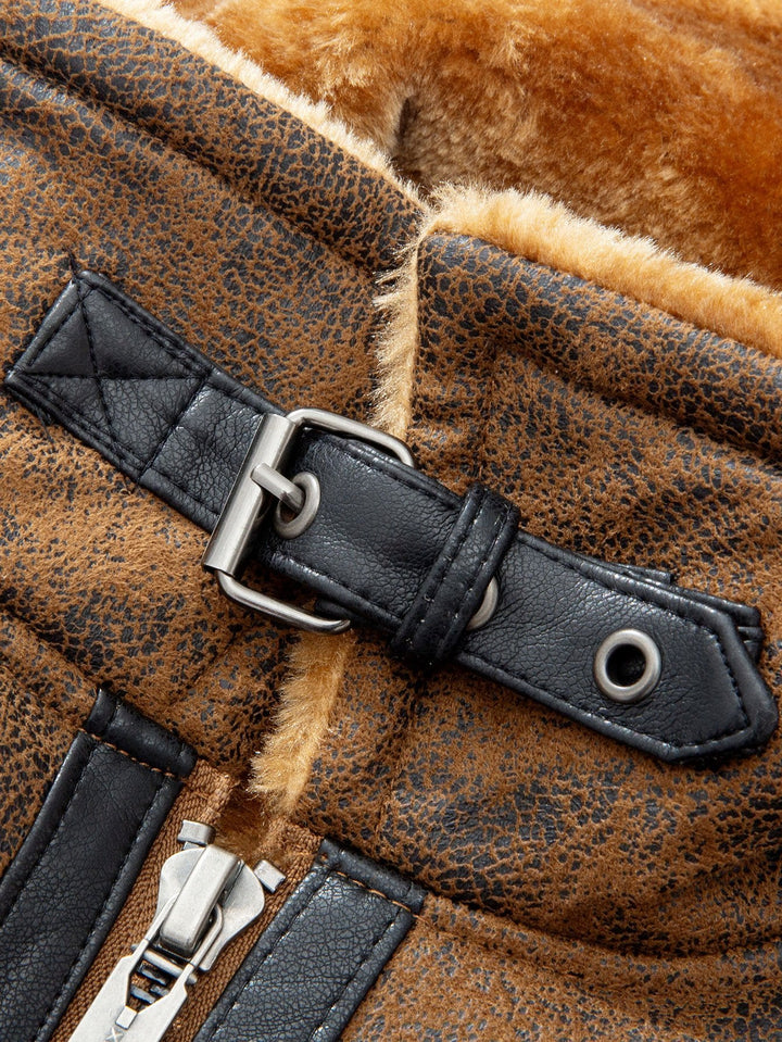 Faux Fur Lined Suede Jacket