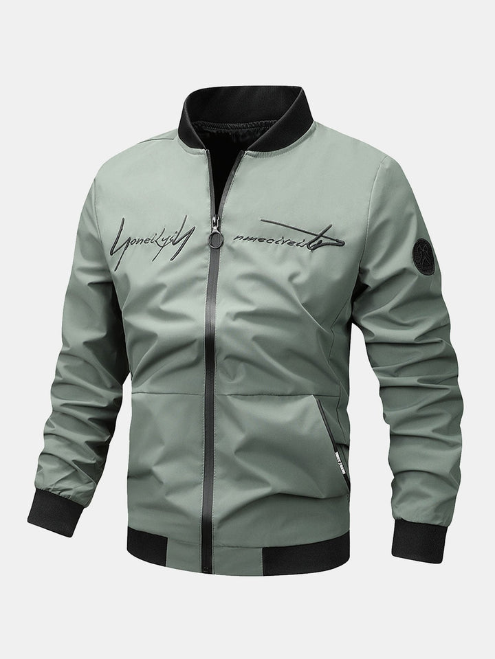 Slogan Zip Bomber Jacket