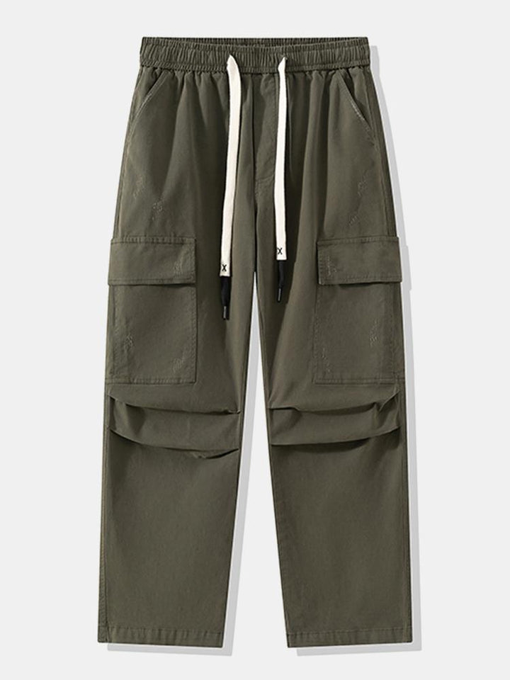 Straight Leg Cotton Cargo Pants