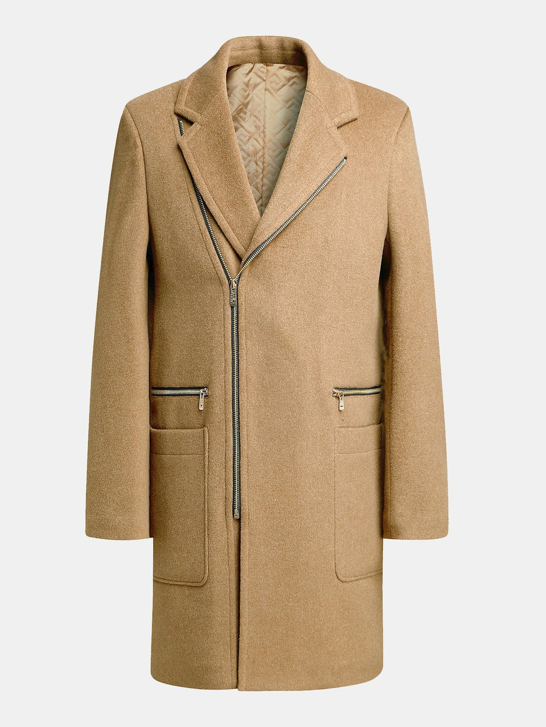 Long Line Wool Blended Overcoat