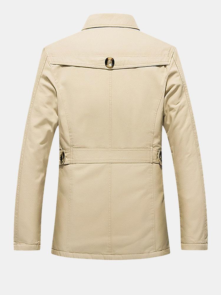Long Line Teddy Lined Chino Coat