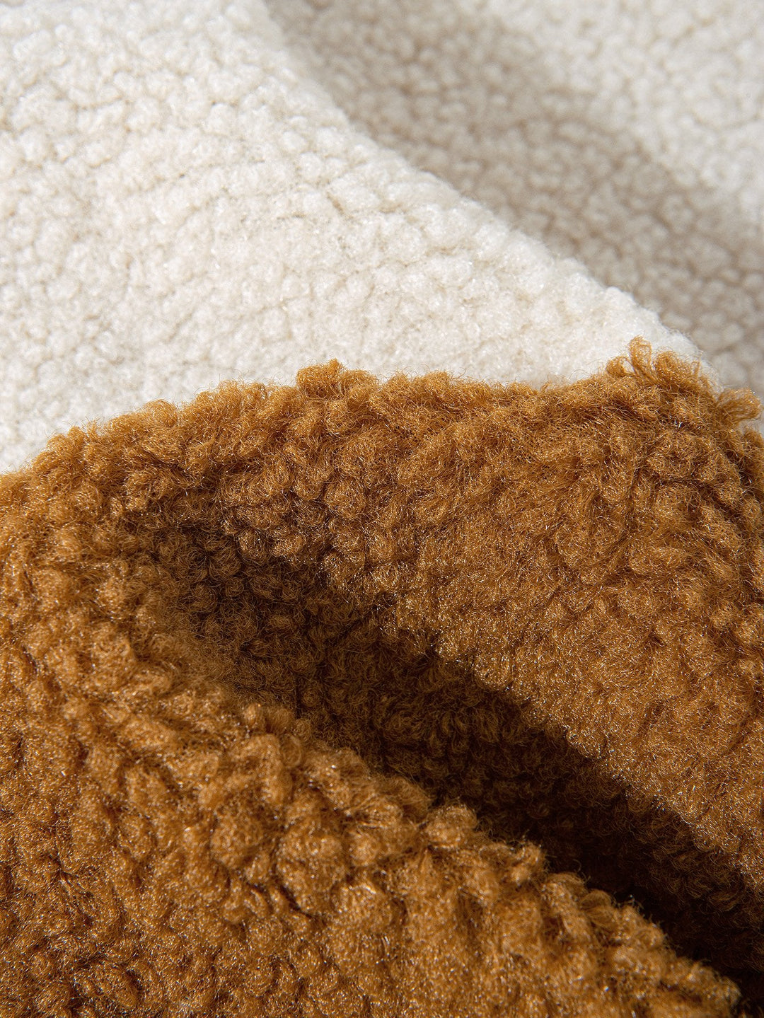 Color Block Teddy Fleece Coat
