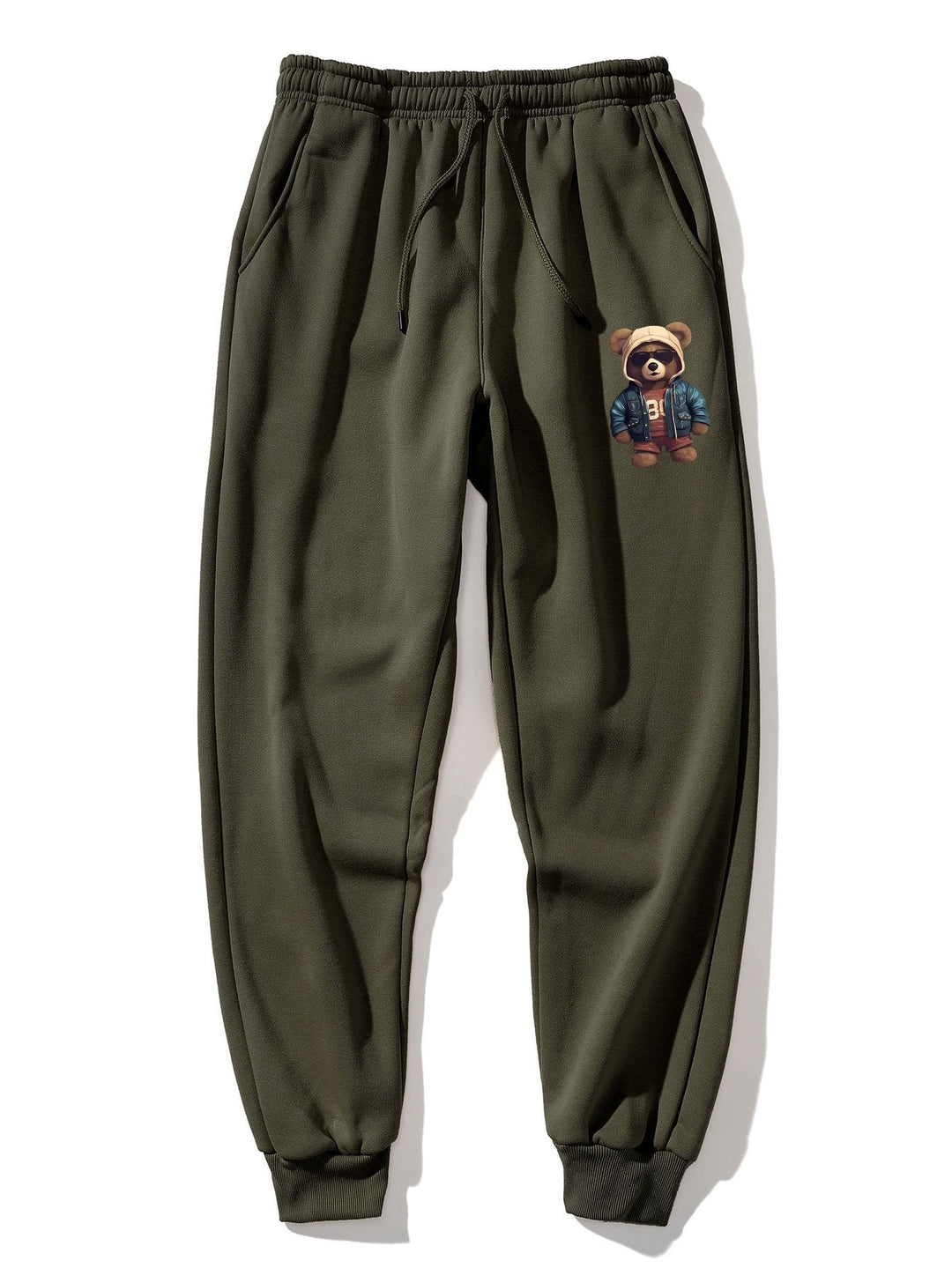 Bear In Leather Jacket Print Jogger Pants