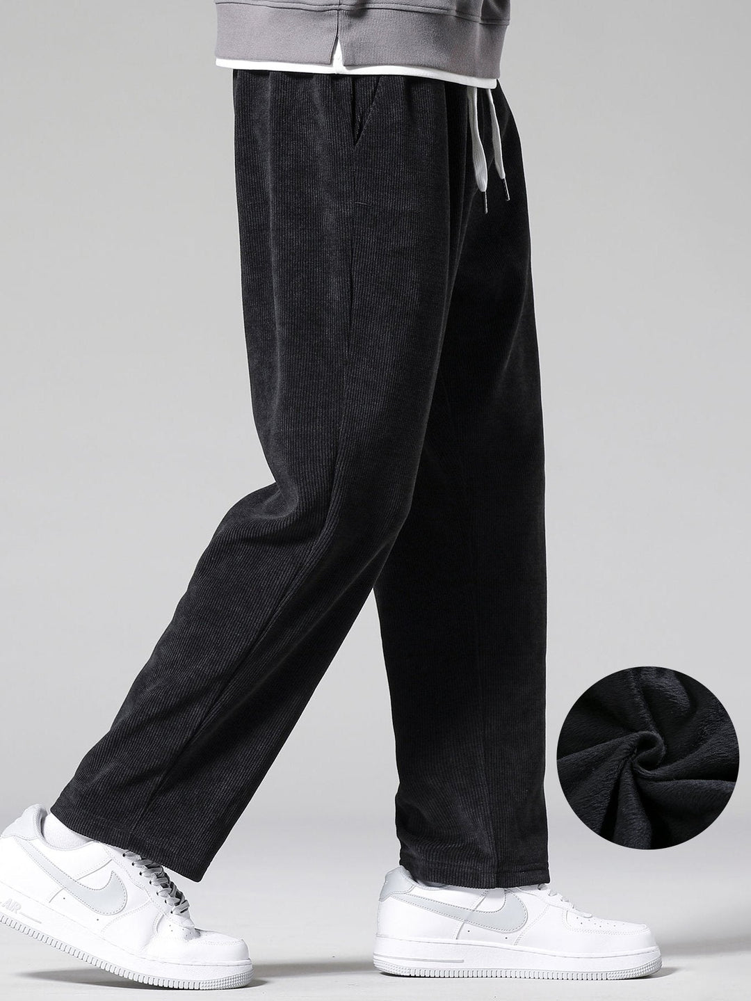 Polar Fleece Lined Straight Leg Corduroy Pants